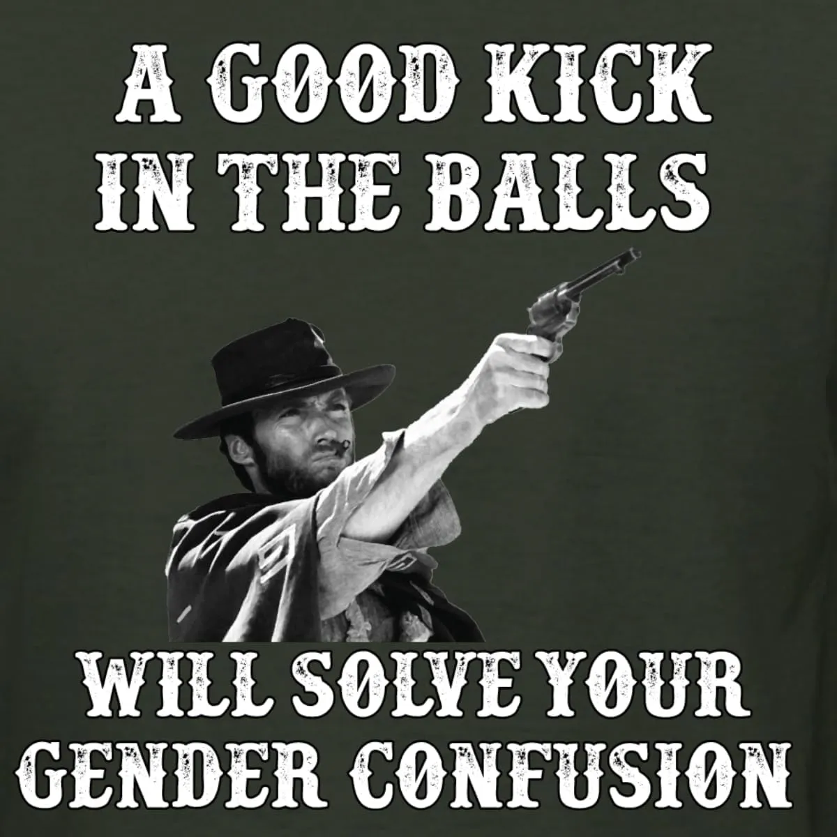 A Good Kick in The Balls Solves Gender Confusion Political Men's T-Shirt