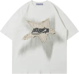 Aelfric Eden Oversized Graphic Tees Unisex Graffiti Print Shirts Inkjet Tee Top