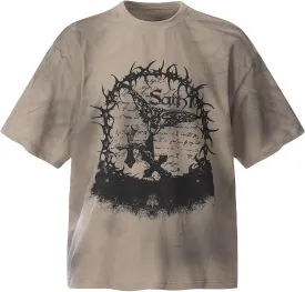 Arnodefrance Men Vintage Graphic Printing T-Shirt Hip Hop Rapper Tee Shirt Cotton Short Sleeve Shirt