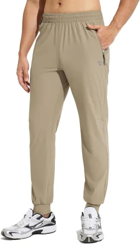 baleaf Men's Joggers Pants Athletic Workout Track Running Gym Lightweight Quick Dry Tapered Jogger Zipper Pockets