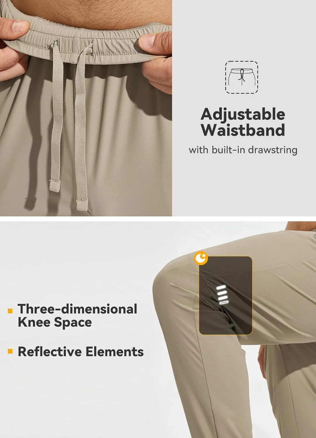 baleaf Men's Joggers Pants Athletic Workout Track Running Gym Lightweight Quick Dry Tapered Jogger Zipper Pockets
