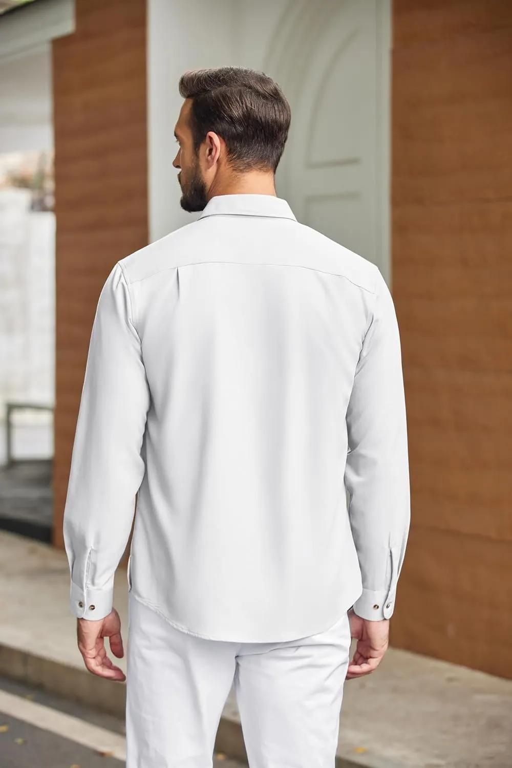 COOFANDY Mens Casual Button Down Shirts Long Sleeve Wrinkle-Free Shirt Lightweight Shirt Jacket