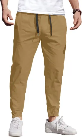 COOFANDY Mens Casual Joggers Pants Elastic Drawstring Chino Cargo Pants Hiking Outdoor Track Sweatpants