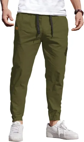 COOFANDY Mens Casual Joggers Pants Elastic Drawstring Chino Cargo Pants Hiking Outdoor Track Sweatpants
