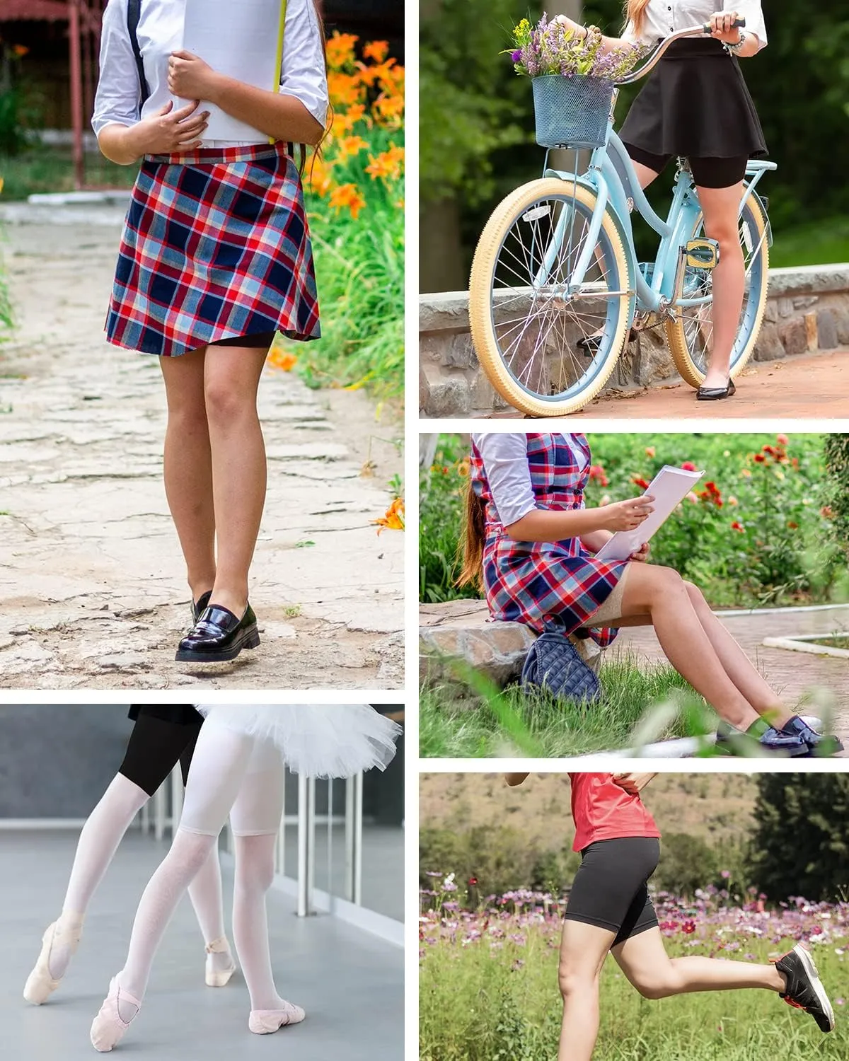 INNERSY Teen Girls Dance Bike Shorts Cotton Under Dress Shorts for Size 8-16 Pack of 3