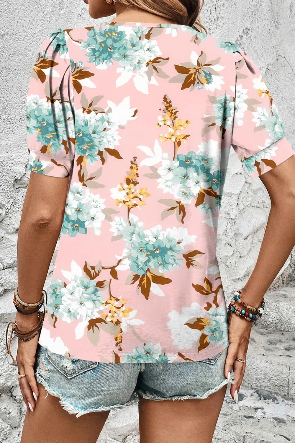 KISSMODA Womens Tops Short Sleeve Plus Size Tunic Top Casual Shirt O-neck Boho Blouse Summer Basic Tunics Tops for Woman
