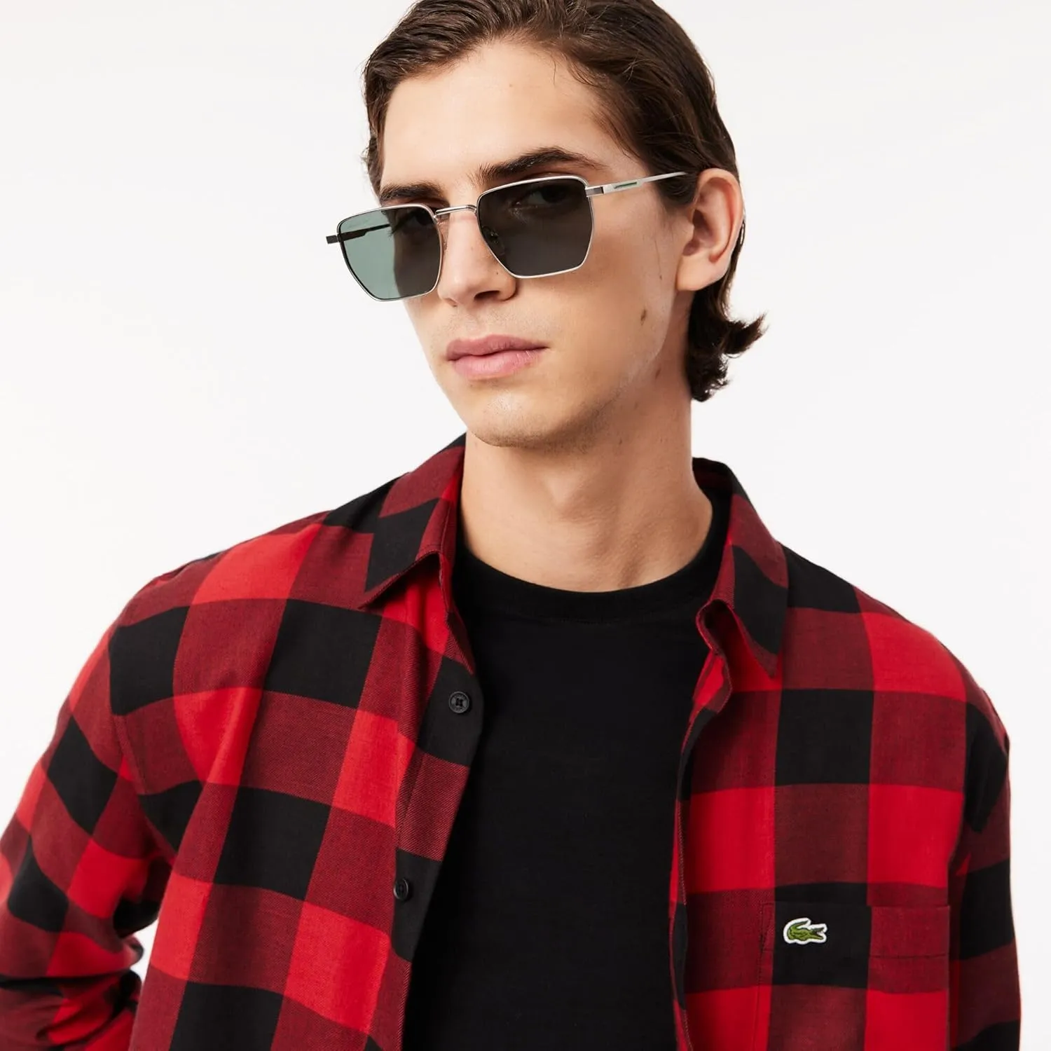 Lacoste Men's Cotton Twill Plaid Overshirt