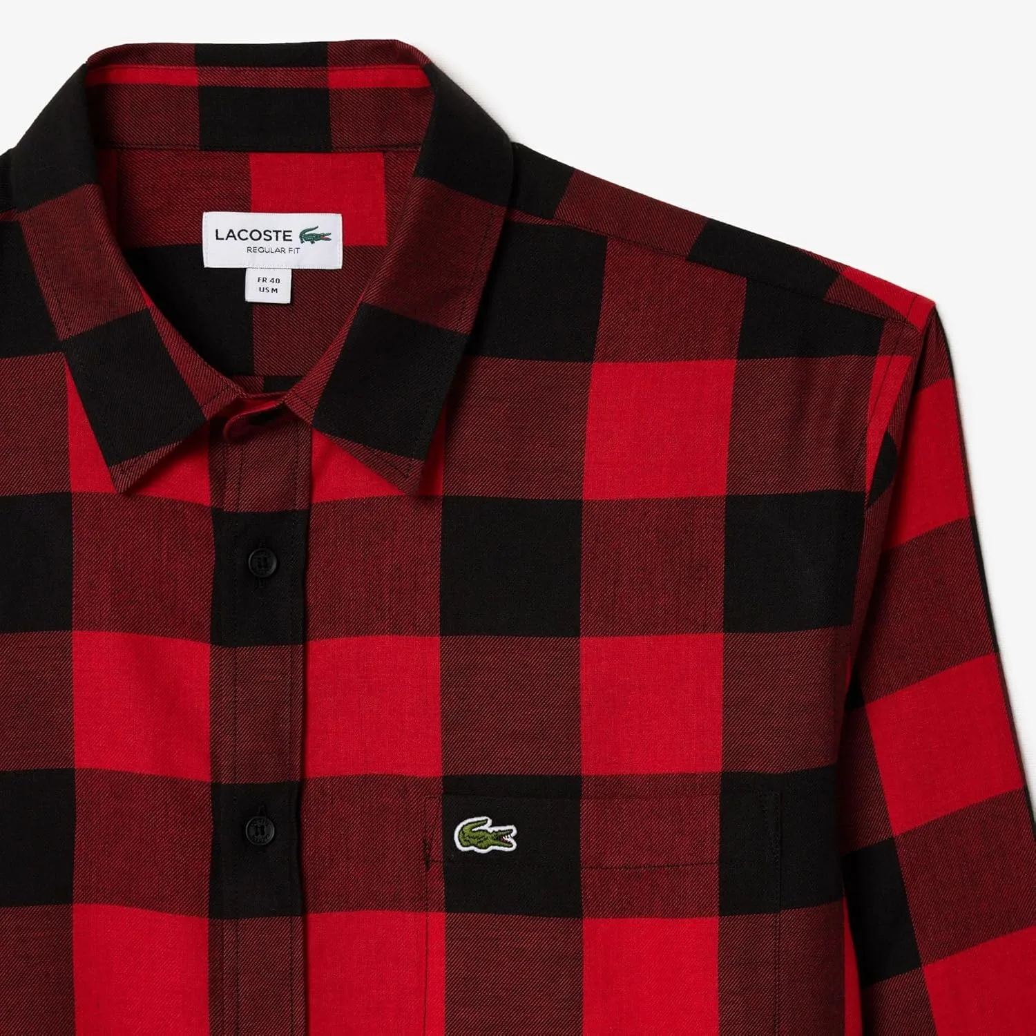 Lacoste Men's Cotton Twill Plaid Overshirt