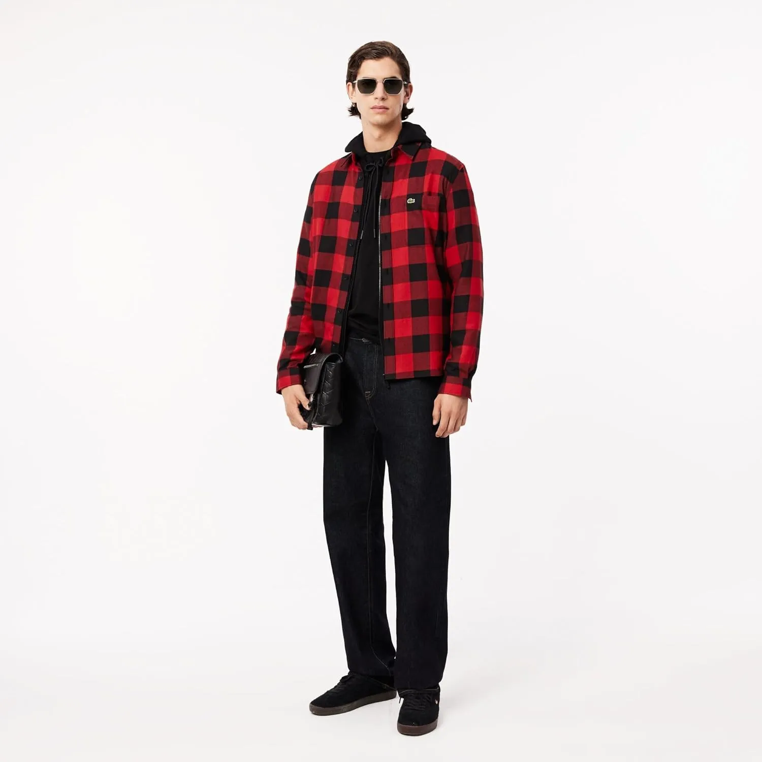 Lacoste Men's Cotton Twill Plaid Overshirt