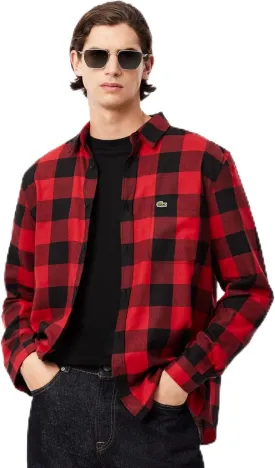 Lacoste Men's Cotton Twill Plaid Overshirt