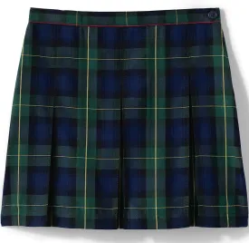 Lands' End School Uniform Girls Plaid Box Pleat Skirt Top of The Knee