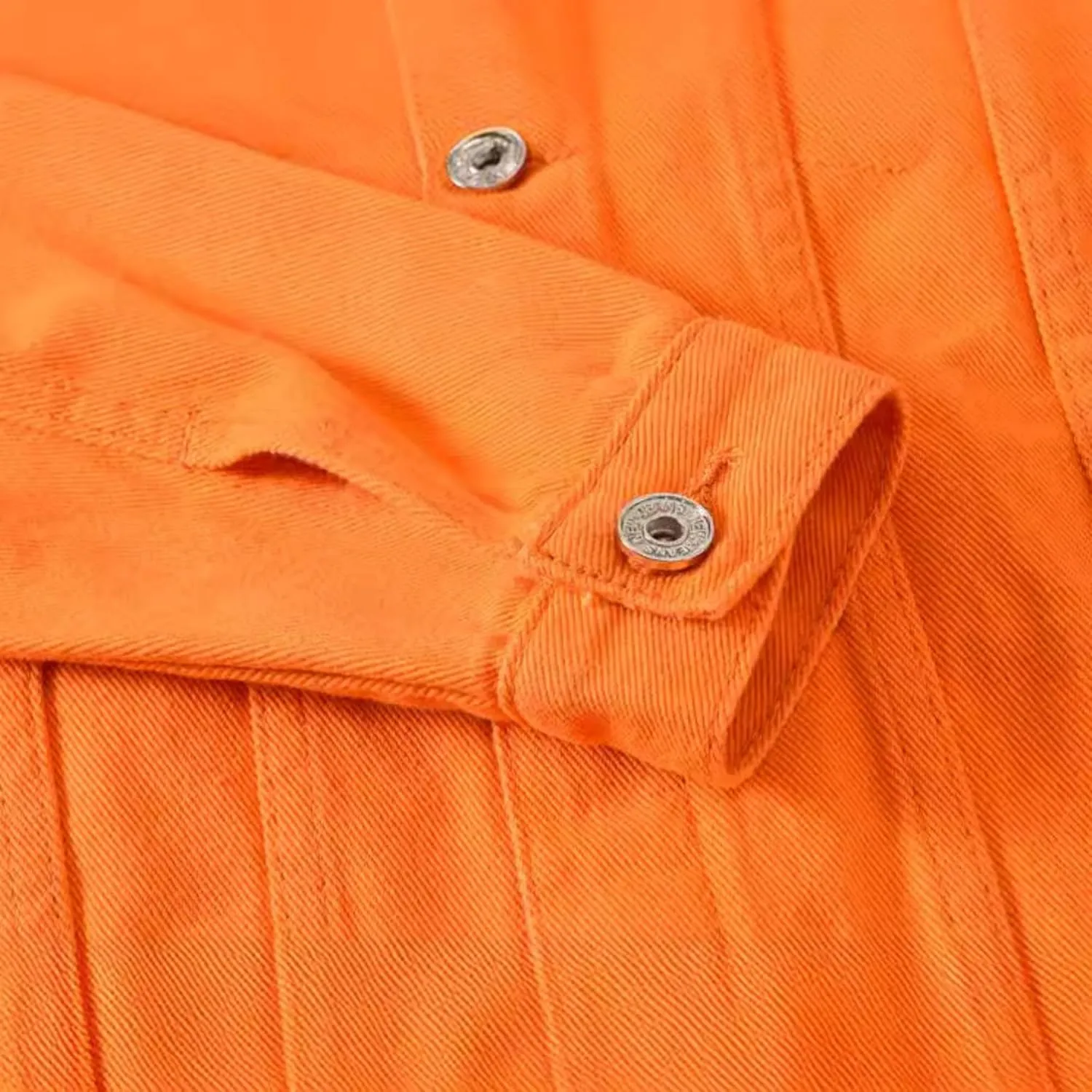Maiyifu-GJ Jean Jacket for Men Casual Slim Fit Ripped Jean Coat Distressed Button Down Denim Jacket (OrangeB1,3X-Large)