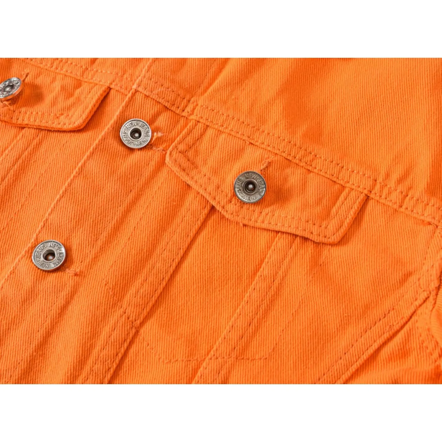 Maiyifu-GJ Jean Jacket for Men Casual Slim Fit Ripped Jean Coat Distressed Button Down Denim Jacket (OrangeB1,3X-Large)