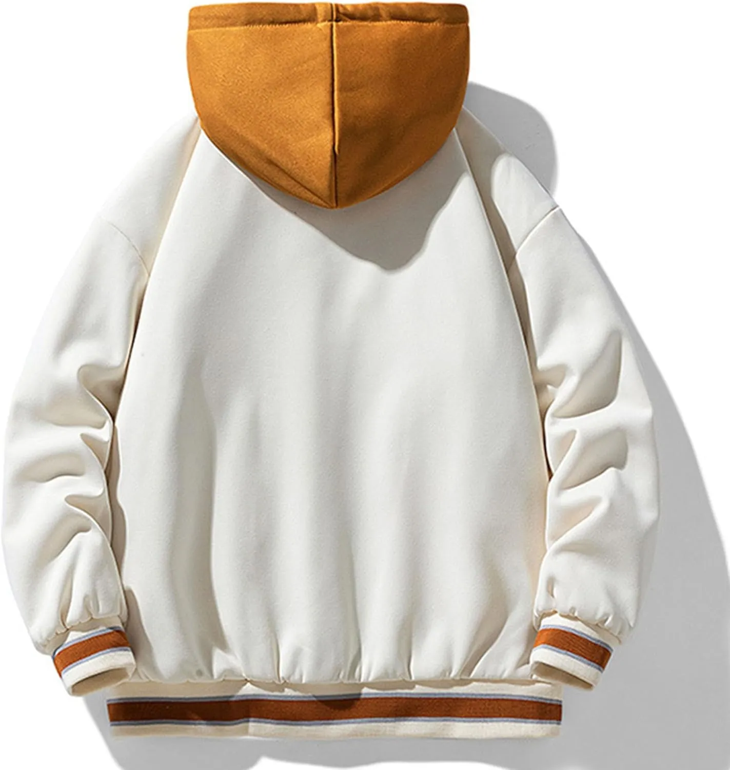Men's Casual Varsity Jacket Hooded Vintage Lightweight Bomber Jackets Baseball Flight Hood Coat Windbreaker