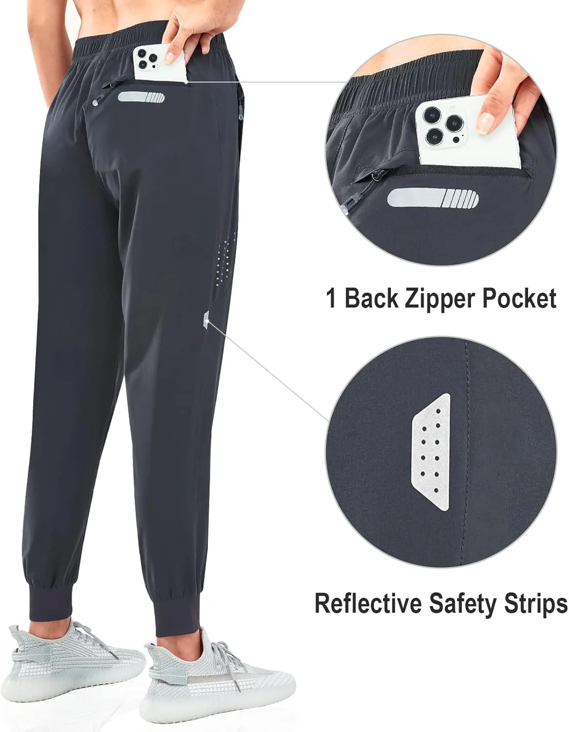 NORTHYARD Women's Running Athletic Pants Track Lightweight Joggers Workout Jogging Casual Sweatpants with Zipper Pockets
