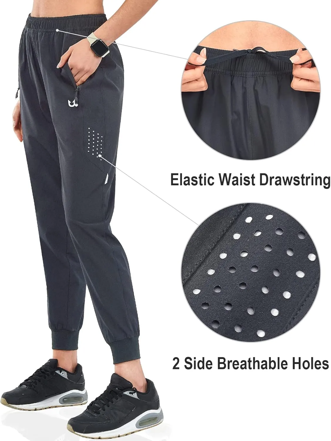 NORTHYARD Women's Running Athletic Pants Track Lightweight Joggers Workout Jogging Casual Sweatpants with Zipper Pockets
