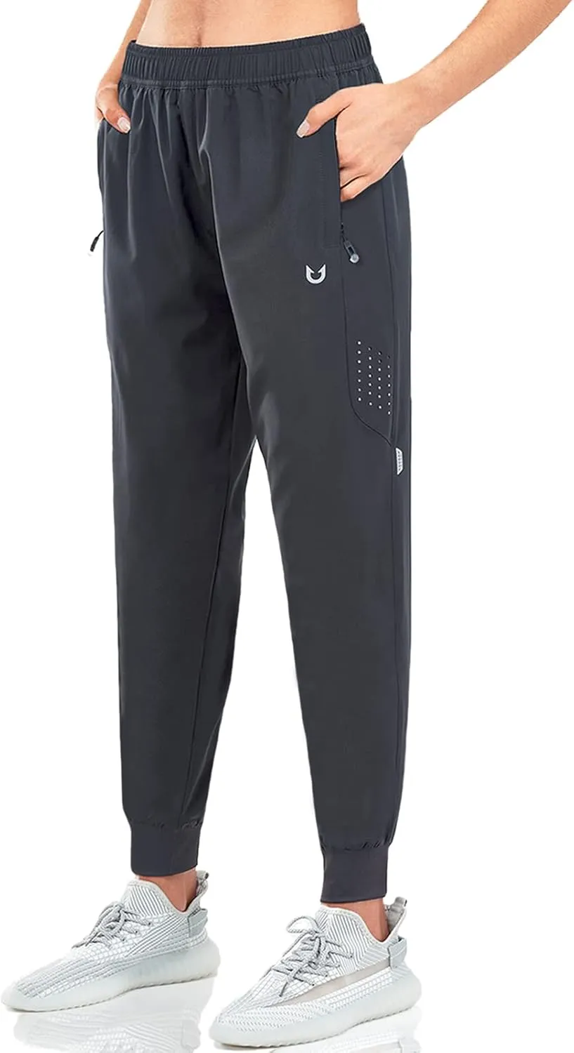 NORTHYARD Women's Running Athletic Pants Track Lightweight Joggers Workout Jogging Casual Sweatpants with Zipper Pockets