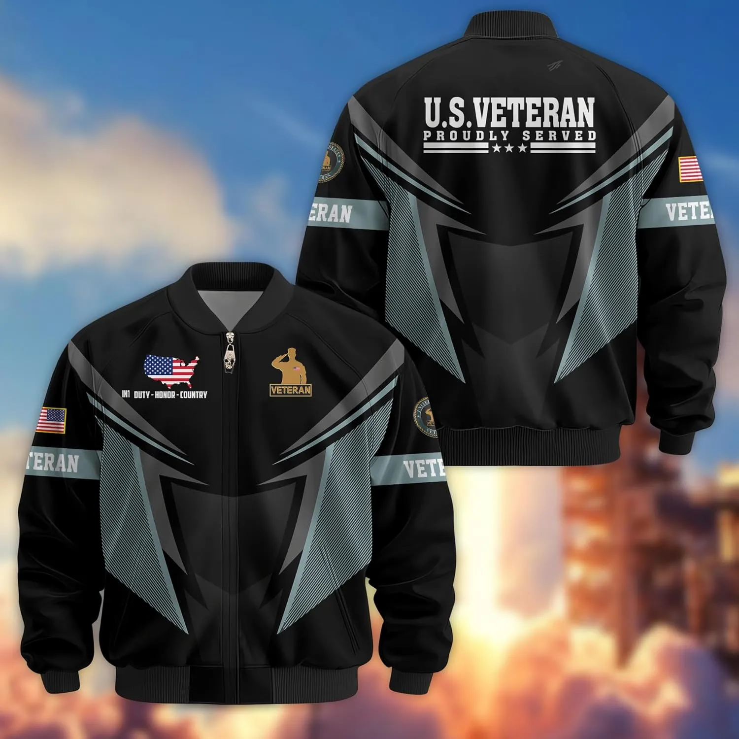 Proudly Served Veterans Jacket, Veterans Day Jacket, Military Jackets for Men, Veteran Gifts for Men, Ideal 4th of July Gifts