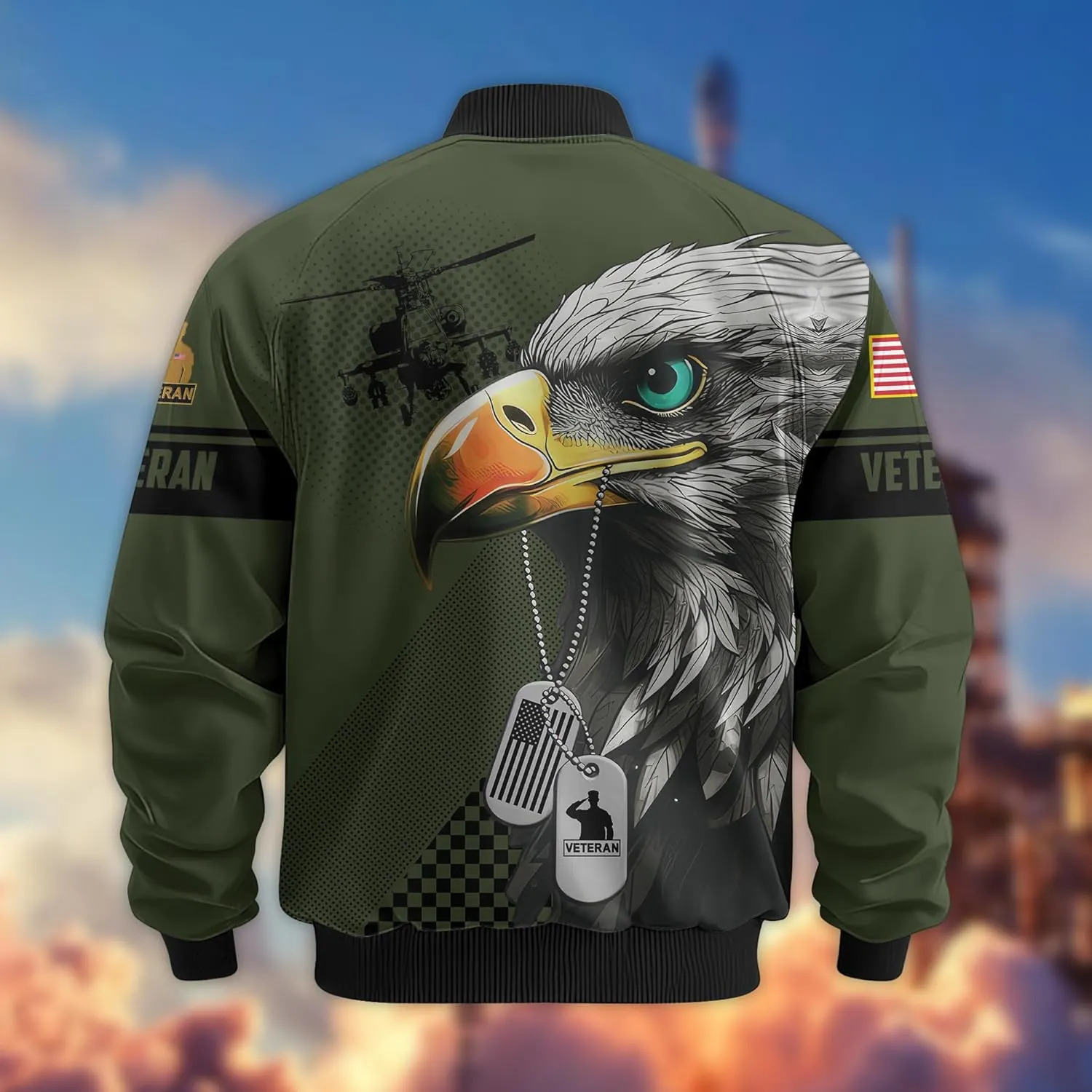Proudly Served Veterans Varsity Jacket, Military Bomber Jacket Patriotic Style  Perfect Veteran Gift, Ideal for Veterans Day