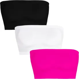 Womens Tube Tops Summer Bandeau Casual Crop Top Going Out Strapless Tank Basic Short Shirt